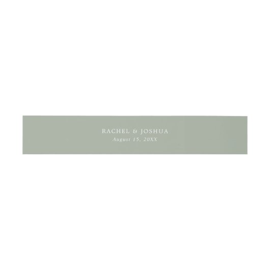 Bandeau De Faire-part Vert sage | Mariage personnalisé (Plat)