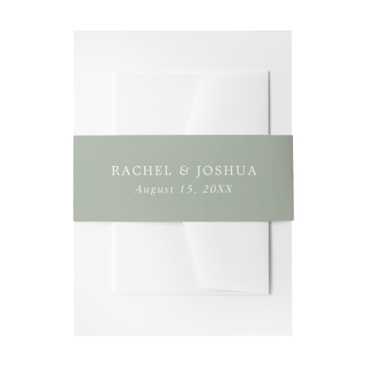 Bandeau De Faire-part Vert sage | Mariage personnalisé (Devant example)