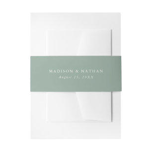 Bandeau De Faire-part Vert sauge foncé élégant Mariage personnalisé