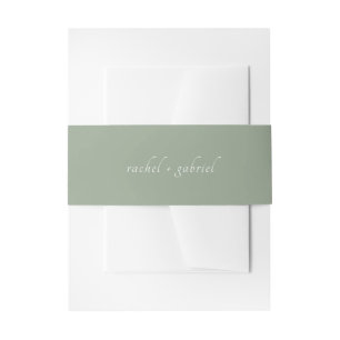 Bandeau De Faire-part Vert sauge Mariage chic simple script