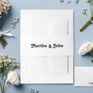 Bandeau De Faire-part Vibes Rétro Modernes Mariage Blanc & Noir