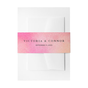 Bandeau De Faire-part Vibrant Dreams Invitation Bande de ventre / Peach