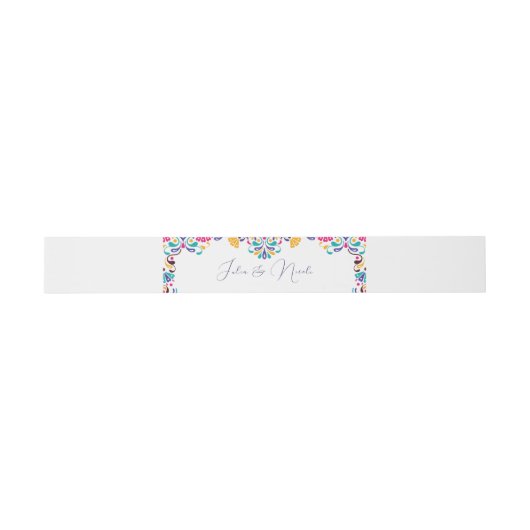 Bandeau De Faire-part Vibrant mexicaine Fiesta Style Mariage arc-en-ciel (Plat)