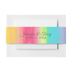 Bandeau De Faire-part Vibrant Rainbow Watercolor Mariage Gay pride LGBTQ
