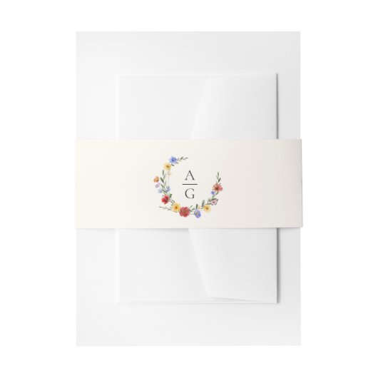 Bandeau De Faire-part Vibrant Wildflowers Monogram Wedding (Devant example)