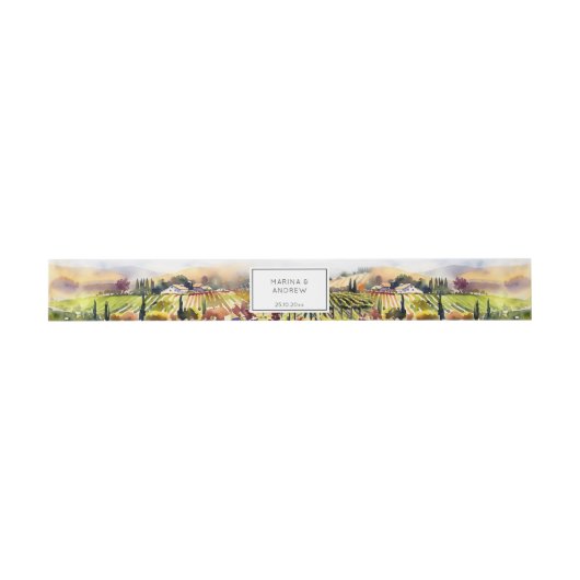 Bandeau De Faire-part Vignoble Napa Valley aquarelle mariage (Plat)