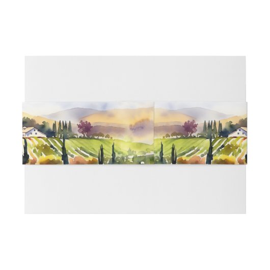 Bandeau De Faire-part Vignoble Napa Valley aquarelle mariage (Dos exemple)