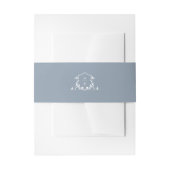 Bandeau De Faire-part Vins intemporels Monogram Crest Dusty Blue (Devant example)