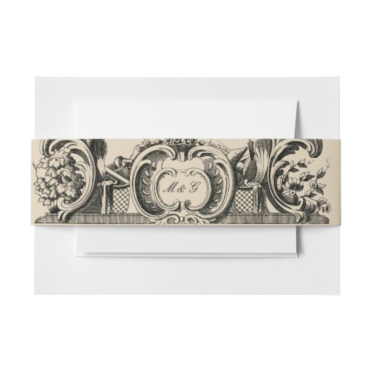 Bandeau De Faire-part Vintage Baroque Rococo Mariage (Devant Example)
