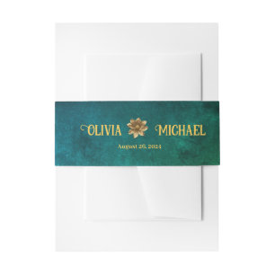 Bandeau De Faire-part Vintage Dark Green Invitation Belly Band
