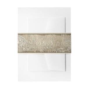 Bandeau De Faire-part Vintage Elegance Mariage Toile Invitation Belly Ba