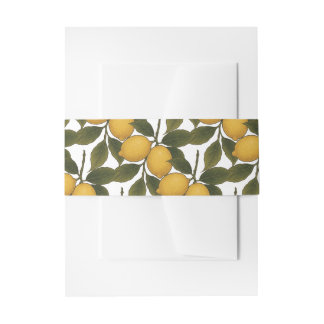 Bandeau De Faire-part Vintage Mediterranean Botanical Lemon Wedding 