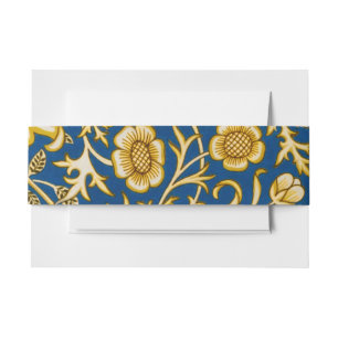 Bandeau De Faire-part Vintage William Morris Cherwell Bleu Art Floral