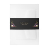 Bandeau De Faire-part Violet Bourgogne Floral noir Mariage (Devant example)