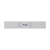 Bandeau De Faire-part Violet, Gris Deux Coeurs, Un Amour (Plat)