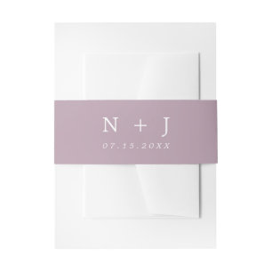 Bandeau De Faire-part violet minimaliste simple mariage moderne Monogram