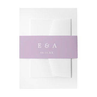 Bandeau De Faire-part Violet violet Lilac Monogramme Mariage Bande de ve