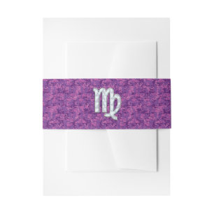 Bandeau De Faire-part Virgo Sign on Pink Fuchsia Camouflage numérique
