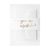 Bandeau De Faire-part Vous êtes invité Elegant Calligraphy Gold and Whit (Devant example)
