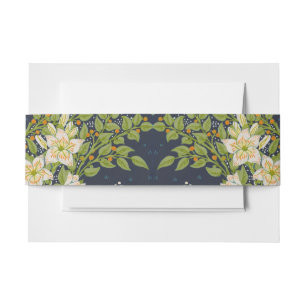 Bandeau De Faire-part Walter Crane Vintage Marine Blanc Motif Lys