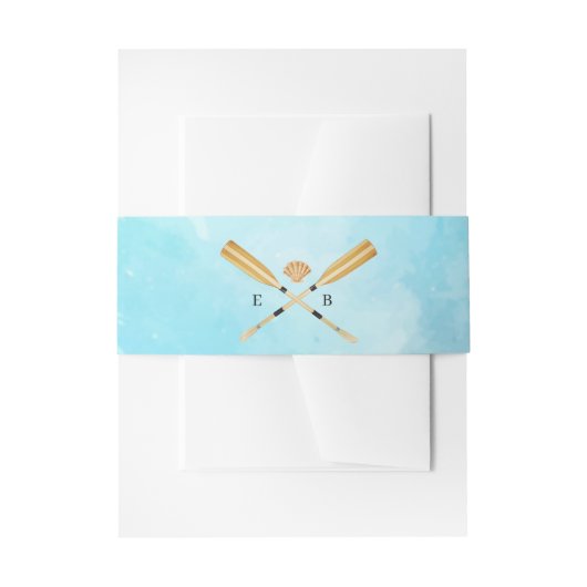 Bandeau De Faire-part Watercolor Beach Oars Mariage (Devant example)