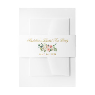 Bandeau De Faire-part Watercolor Floral Rose Gold Bride Tea Party