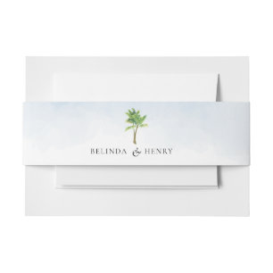 Bandeau De Faire-part Watercolor Palm Tree Beach Mariage Invitation