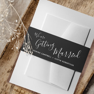 Bandeau De Faire-part We are getting married black white wedding