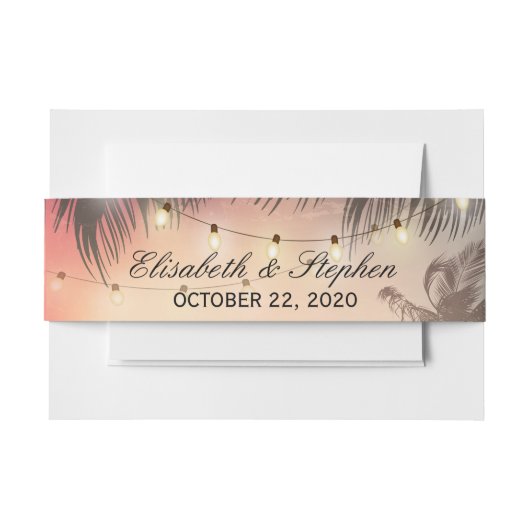 Bandeau De Faire-part Wedding shower Summer Beach Palm Tree String Lumiè (Devant Example)