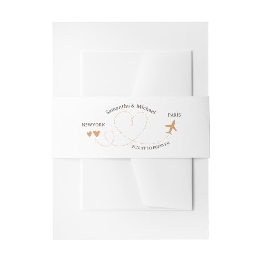 Bandeau De Faire-part Wedding Travel Flight Theme (Devant example)