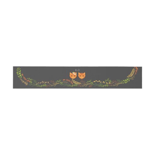 Bandeau De Faire-part Whimsical Forest Cats Rustique Mariage (Plat)