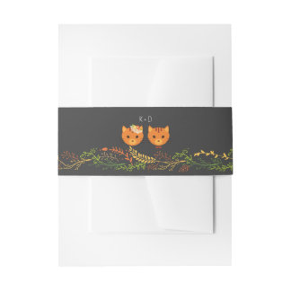 Bandeau De Faire-part Whimsical Forest Cats Rustique Mariage