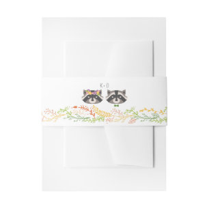 Bandeau De Faire-part Whimsical Forest Raccoons Rustic Mariage