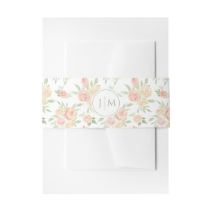Bandeau De Faire-part Whimsical Orange Green Floral Mariage Belly Band