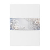 Bandeau De Faire-part White Floral Floury Invitation Bande de ventre (Dos Example)