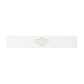 Bandeau De Faire-part White Golden Frame Invitation Belly Band (Plat)