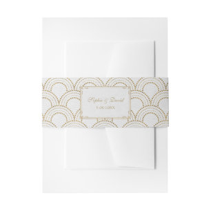 Bandeau De Faire-part White Great Gatsby Art Déco Gold Mariage
