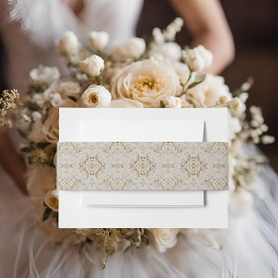 Bandeau De Faire-part White Hummingbird Floral Invitation Belly Band