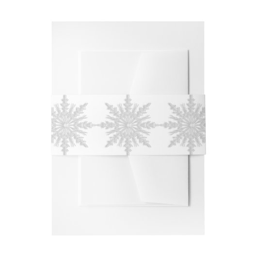 Bandeau De Faire-part White Snowflakes Mariage d'hiver (Devant example)
