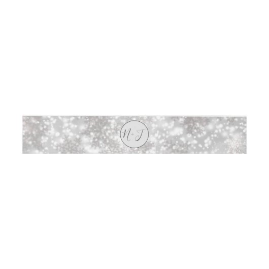 Bandeau De Faire-part White Snowflakes Winter Wonderland Mariage (Plat)
