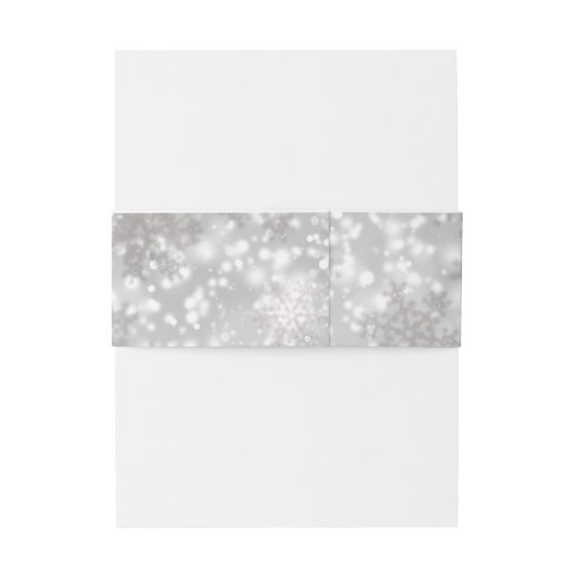 Bandeau De Faire-part White Snowflakes Winter Wonderland Mariage (Dos Example)