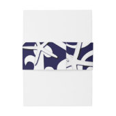 Bandeau De Faire-part White Starfish Marine Blue Beach Mariage élégant (Dos Example)