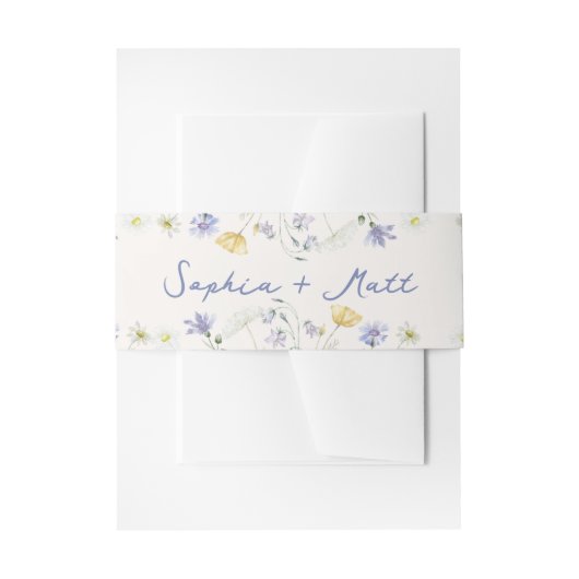 Bandeau De Faire-part Wild Flowers Hand Written Wedding  (Devant example)