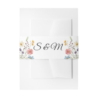 Bandeau De Faire-part Wildflower Wedding Invitation Belly Band