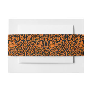 Bandeau De Faire-part William Morris Frère Lapin Motif Noir Rouille