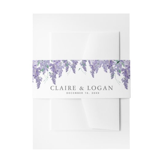 Bandeau De Faire-part Wisteria Dusty Purple Mariage d'aquarelle (Devant example)