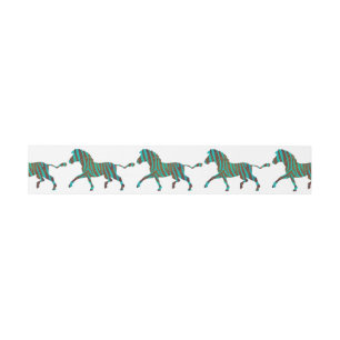 Bandeau De Faire-part Zebra Black et Green Print