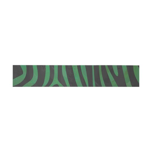 Bandeau De Faire-part Zebra Black et Green Print (Plat)