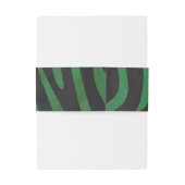 Bandeau De Faire-part Zebra Black et Green Print (Dos Example)