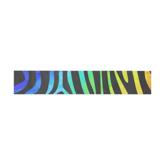 Bandeau De Faire-part Zebra Black et Rainbow Print (Plat)